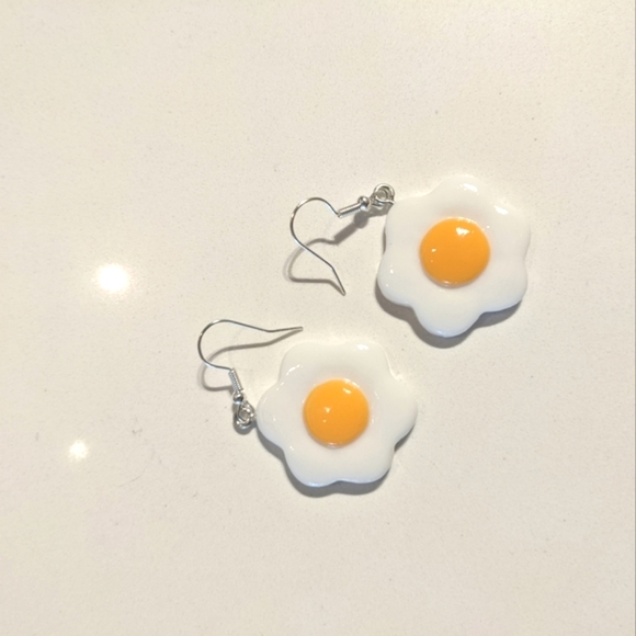 New Kawaii sunny side up egg earrings